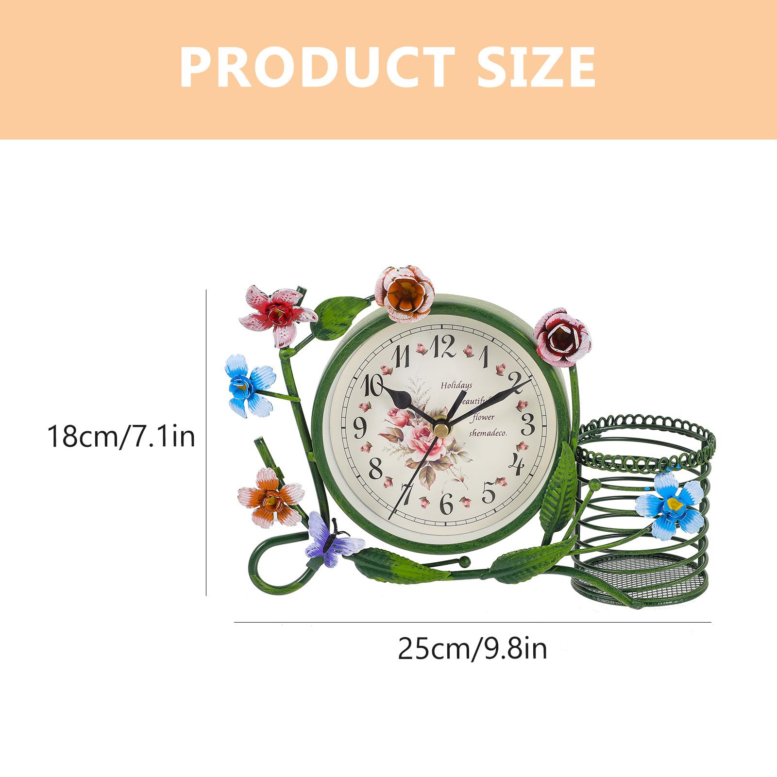 Reloj de Escritorio de Estilo Europeo, Silencioso y Retro para Oficina