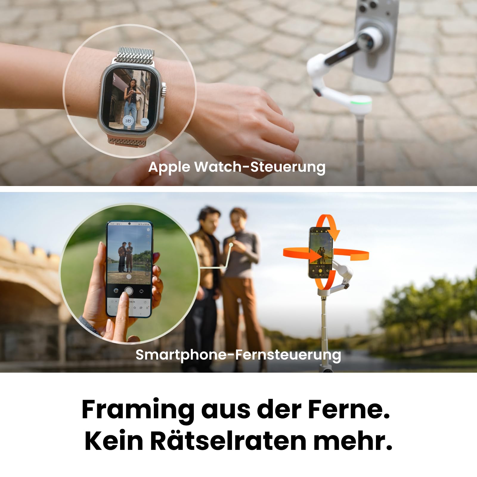 Insta360 Flow 2 Pro KI-Tracker-Bundle Schneeweiß– Erster KI-Smartphone-Gimbal mit Apple DockKit, smartes 360°-Schwenk-Tracking, frei neigbar, Stativ/Selfie-Stick integr.