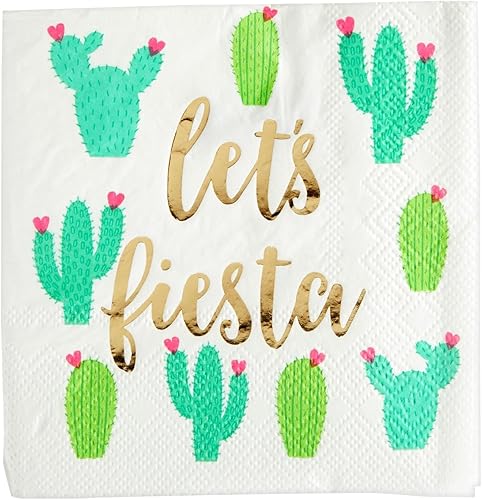 Miniatura 6 de Sparkle and Bash 145 piezas de suministros de fiesta de Let's Fiesta, platos de cactus, servilletas, vasos, cubiertos, mantel para cumpleaños,