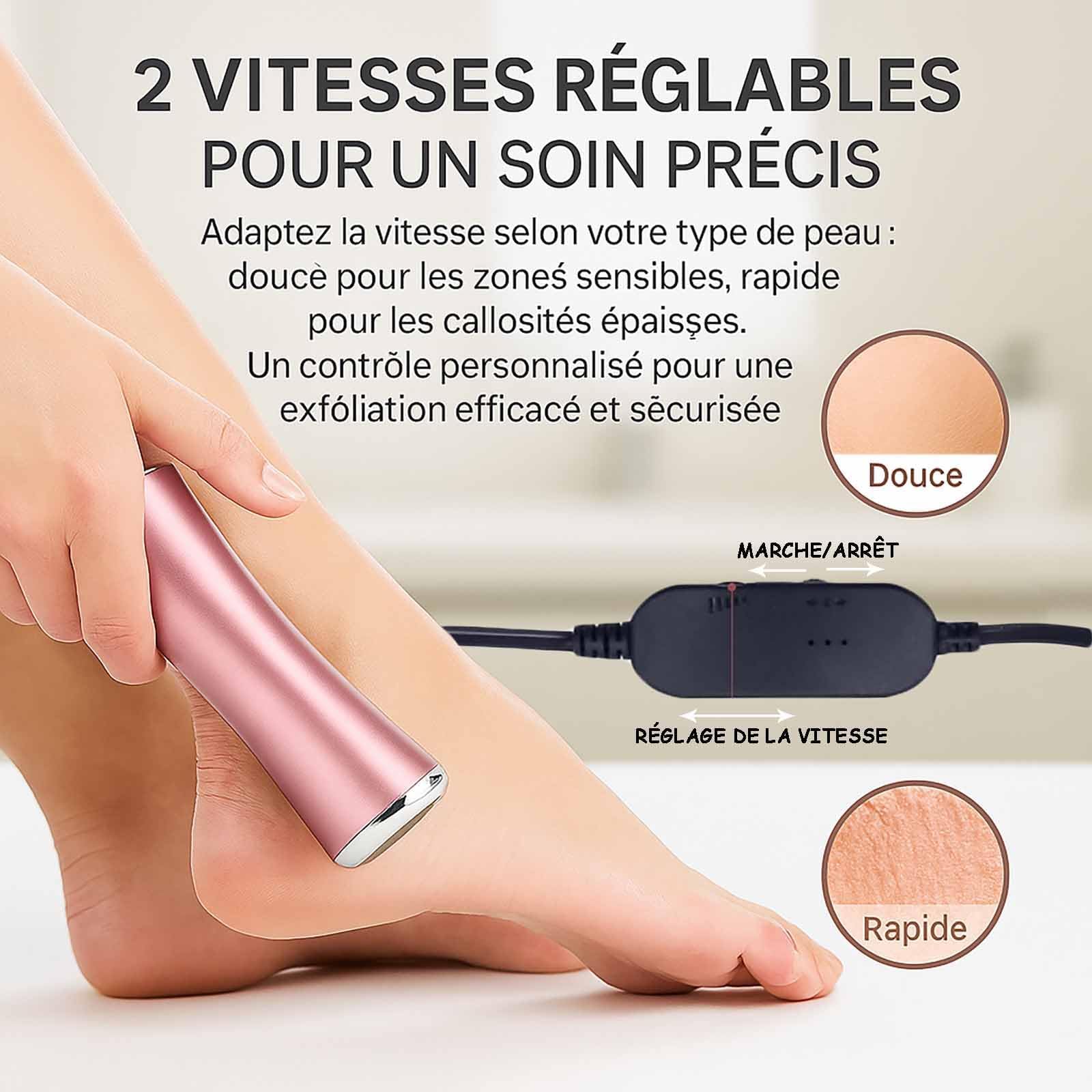 𝗠𝗶𝗲𝗹𝗹𝗲 Glow Pied, Honey Glow Pied, Rape Pieds Électrique Avec 60 Tampons Glide, Ponceuse Pied pour Callosités Peaux Mortes Pieds Gercés, Vitesses Réglables, pour Femmes Hommes Pédicures (Rose)