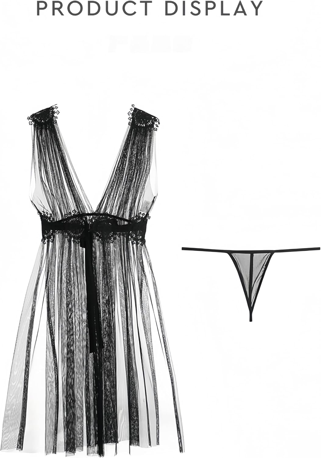 Women Lace Lingerie Babydoll Teddy Lingerie Chemise Side Slit Sexy court style Sleepwear Nightgown - Image 2