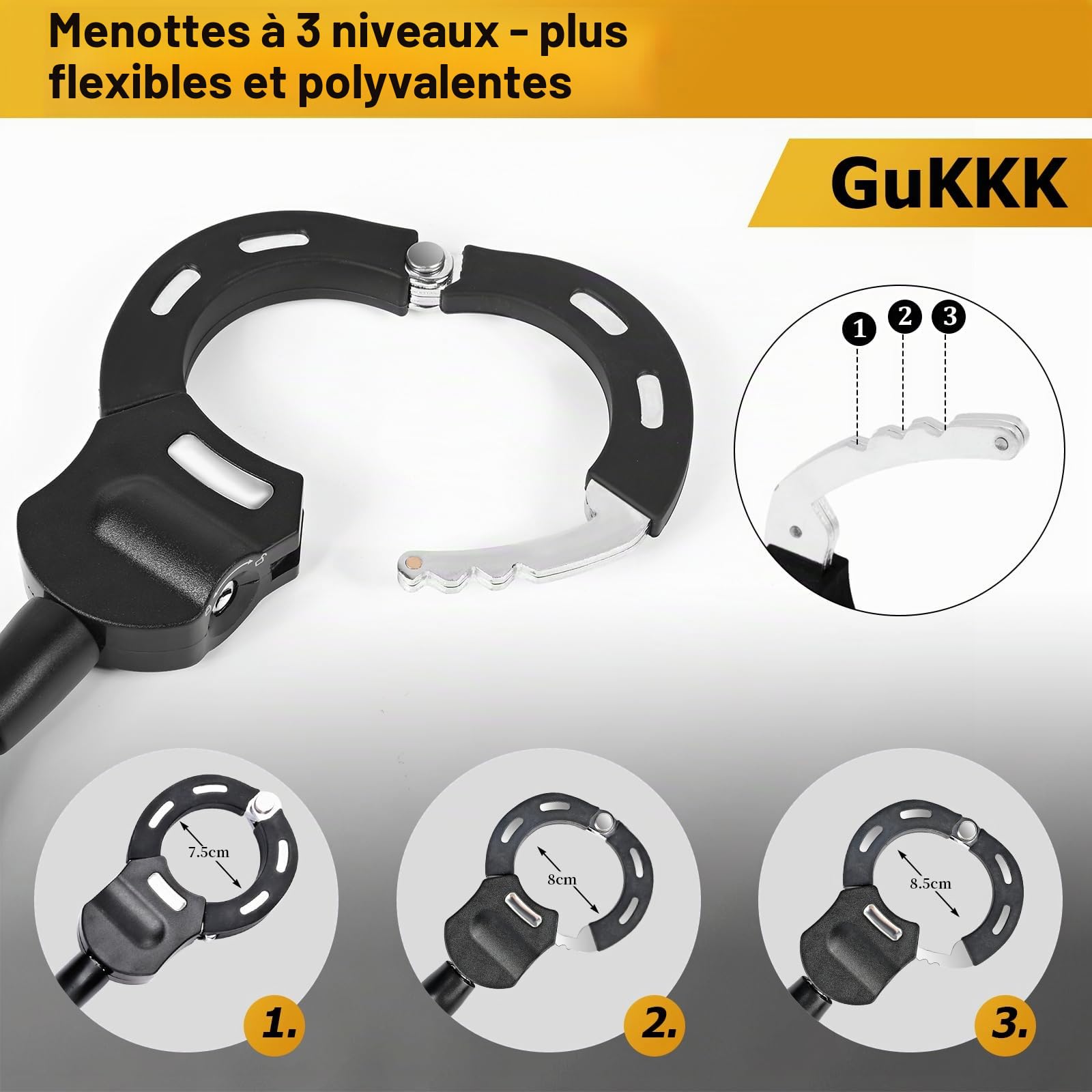 GuKKK Antivol Trotinette Electrique, 92CM Long Cadenas Trotinette Electrique, Cadenas Velo 8mm Ultra Résistant, 1.5KG Portabilité Chaine Velo Antivol, Antivol Menotte pour Scooter, Vélos Électrique