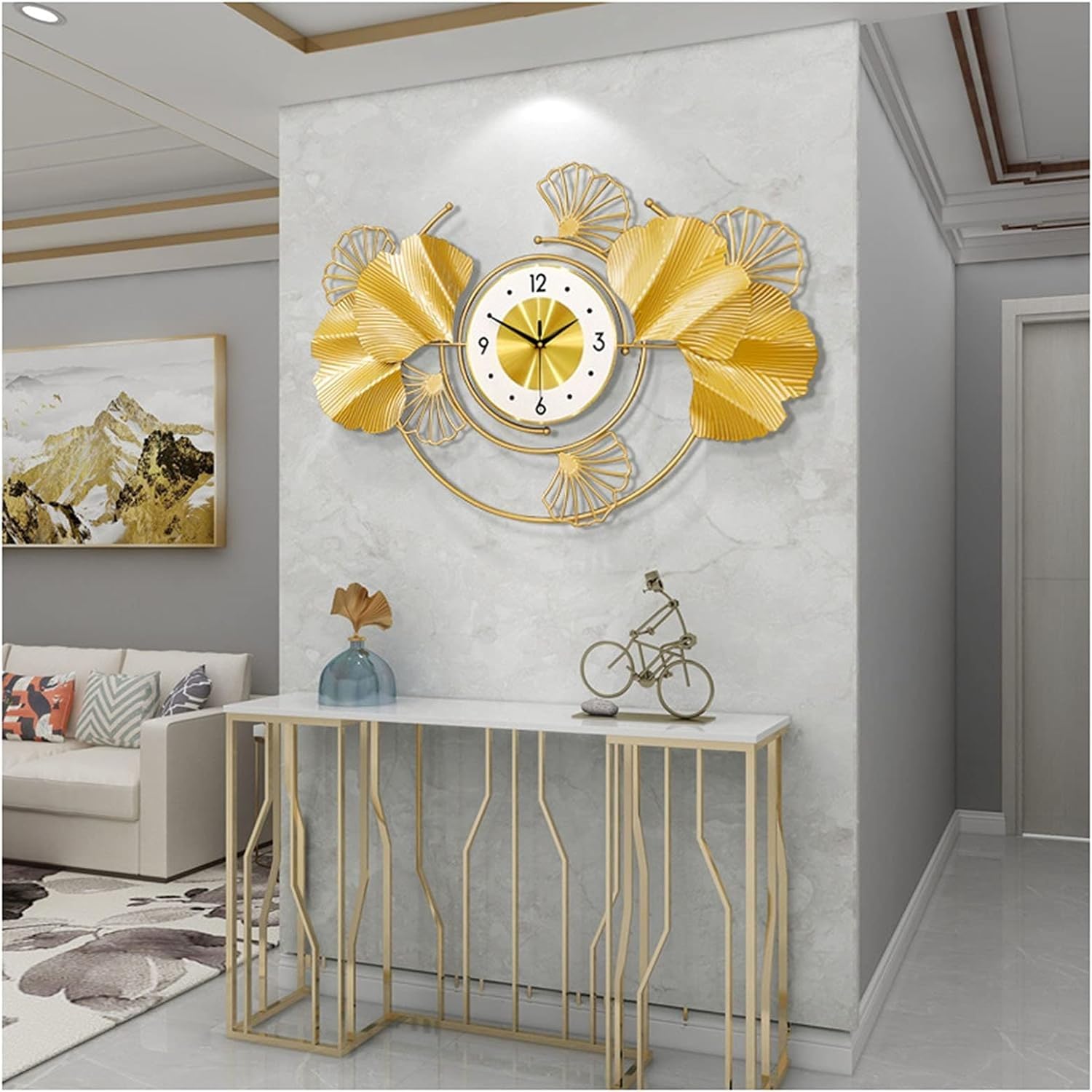 Horloge murale silencieuse sans tic-tac en métal 3D pour chambre