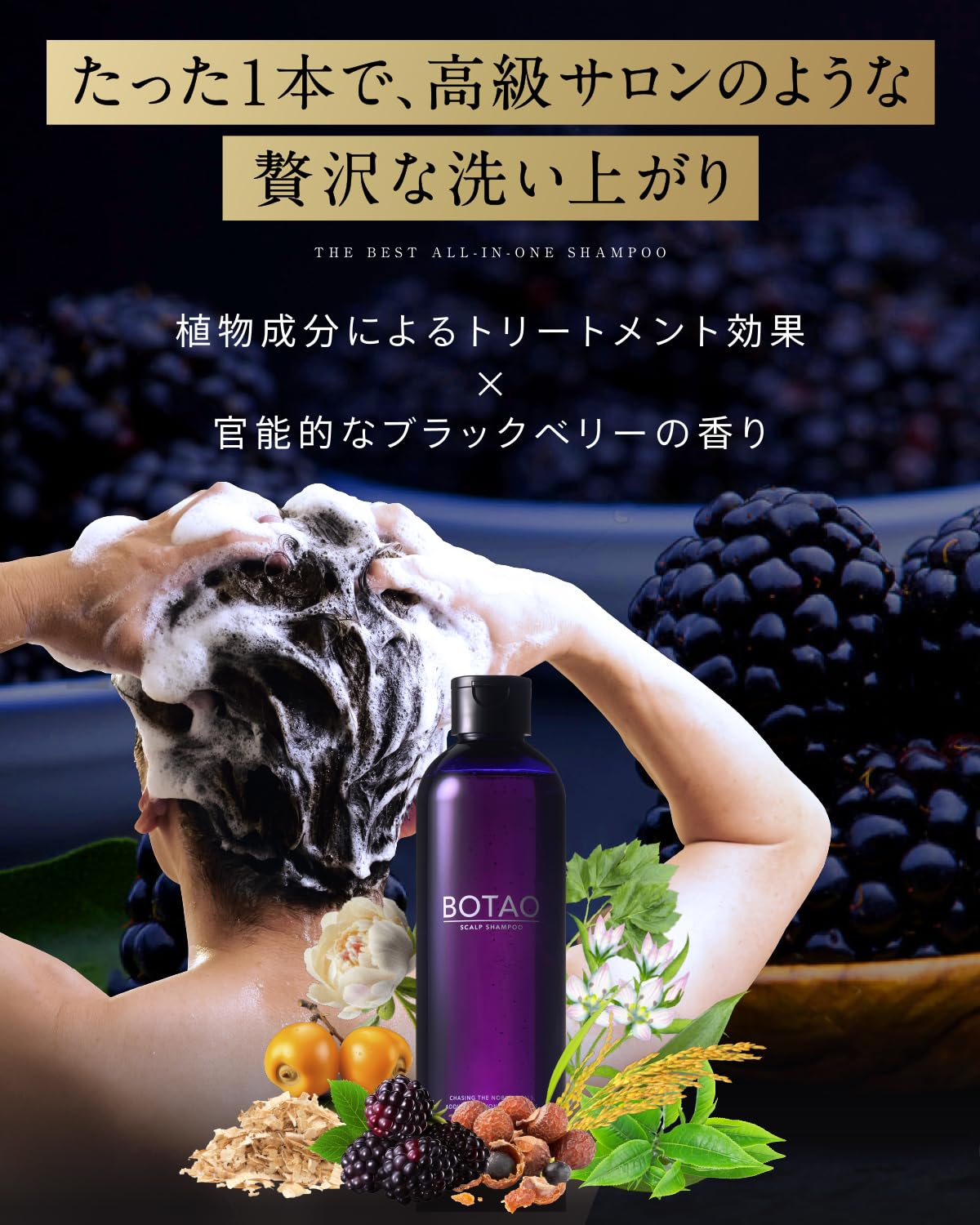 Amazon | BOTAO(ボタオ) BOTAO メンズ 潤うオールインワンシャンプー