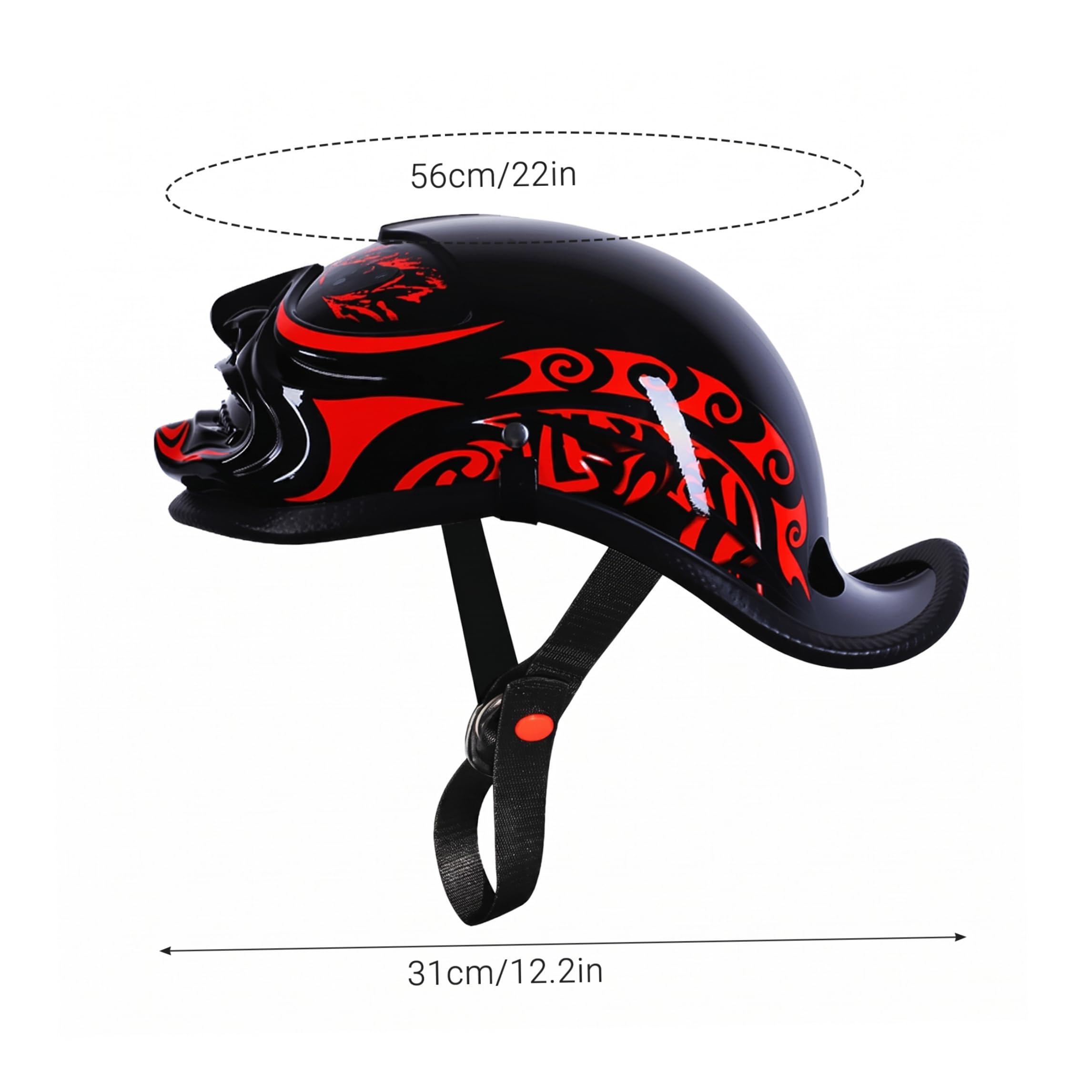 Demi-Casque de à Visage Ouvert pour Hommes et Femmes, Casque de Scooter cyclomoteur Cruiser Chopper, équipement d'équitation léger et Respirant