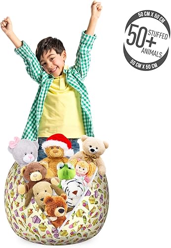 Miniatura 285 de Ambesonne Bolsa de juguetes de almacenamiento para perros, patrón con cachorros de raza pura, Bichon Pug Spitz Dachshund Poodle Shih Tzu, Rosa y