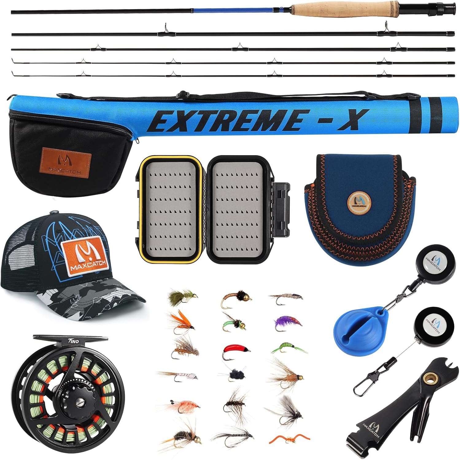 Maximumcatch Extreme-X Fliegenfischer-Kombination aus Rute und Rolle, 3-8wt Combo