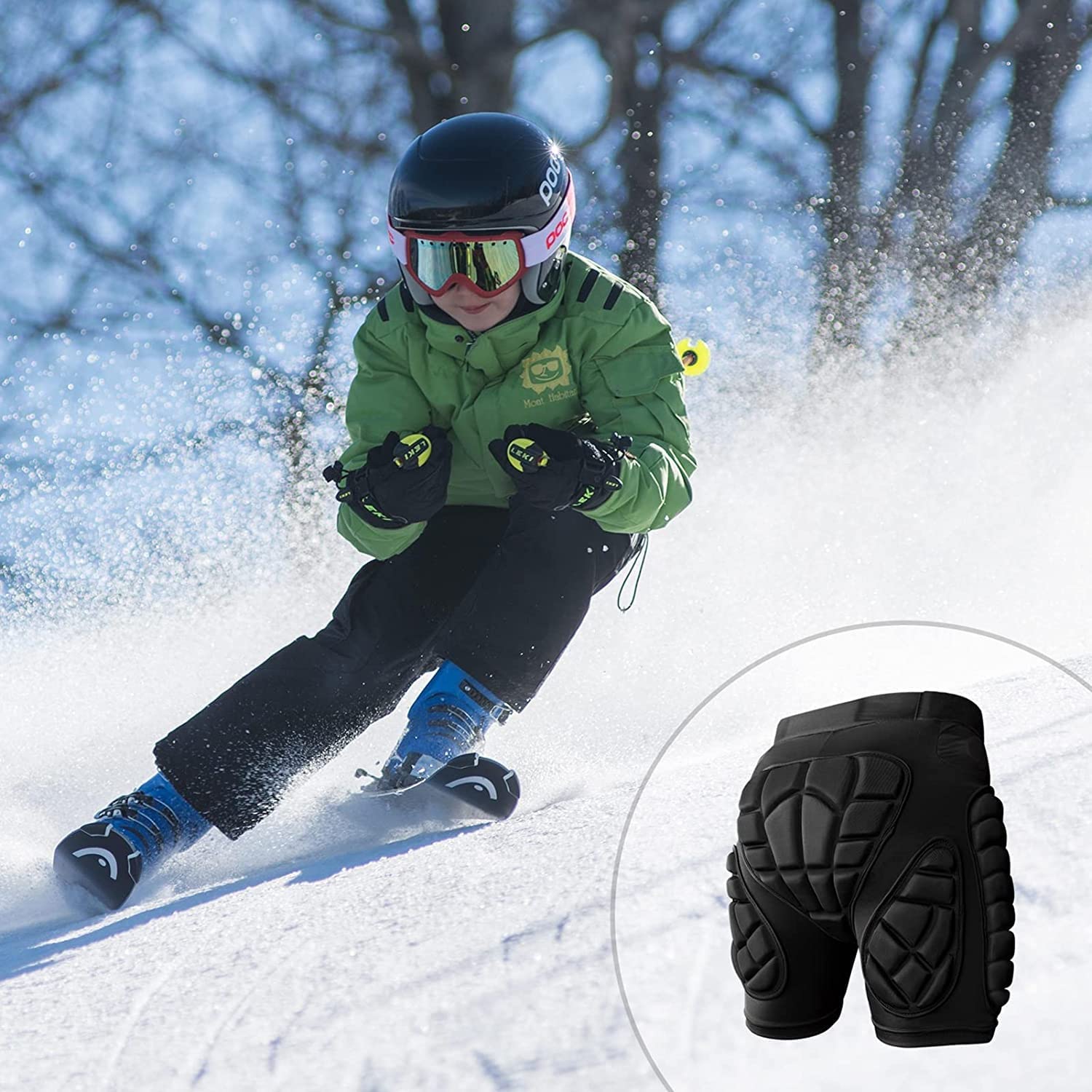 Męskie Wyściełane Spodenki Do Jazdy Na Deskorolce I Snowboardzie, Ochrona 3D Hip Butt Spodenki Kompresyjne Ochronne EVA Spodnie