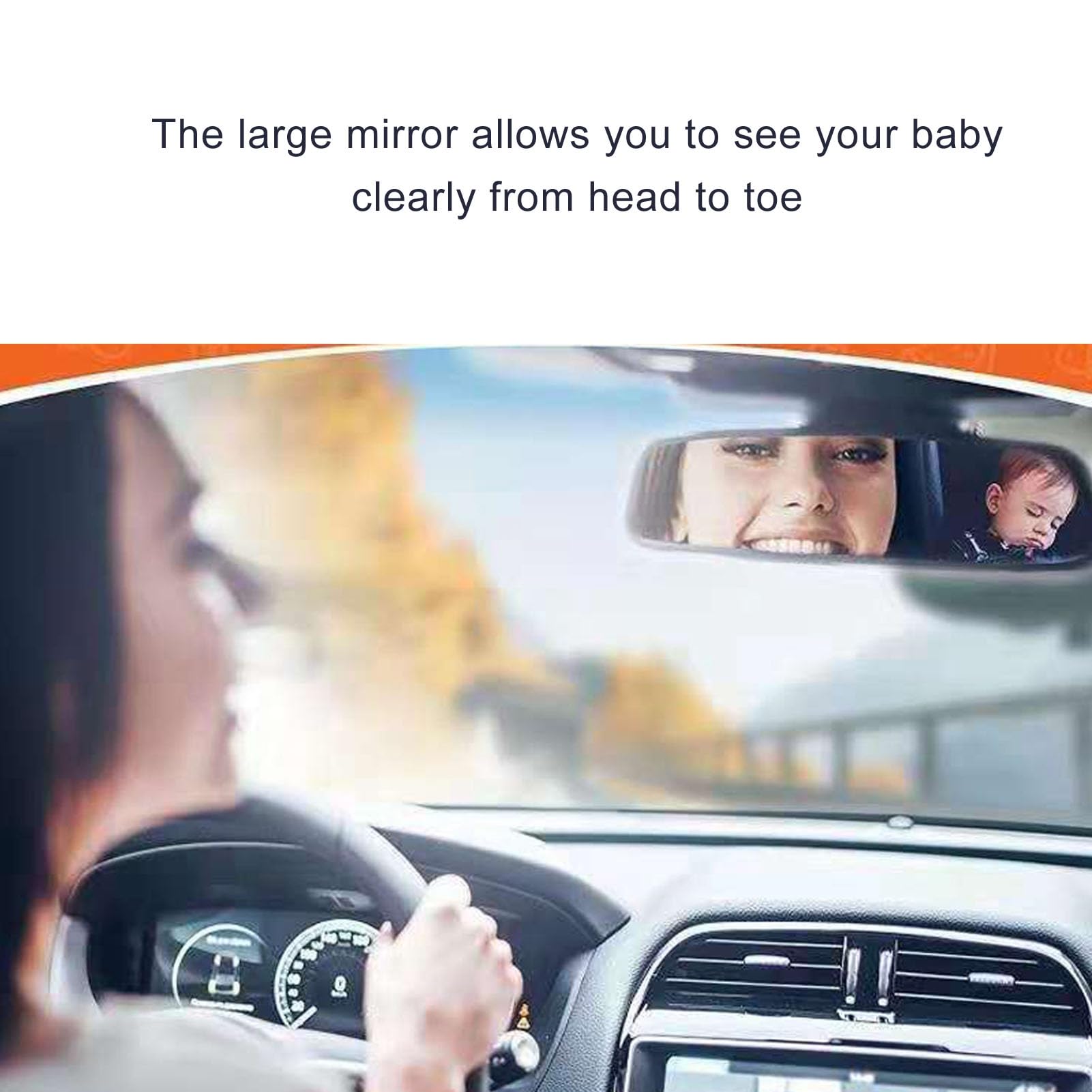 Baby View Mirror, Baby Car Interior Rearview Mirror, Rear Facing Shockproof Wide Clear View Child Observation Mirror, for SUV Truck Van