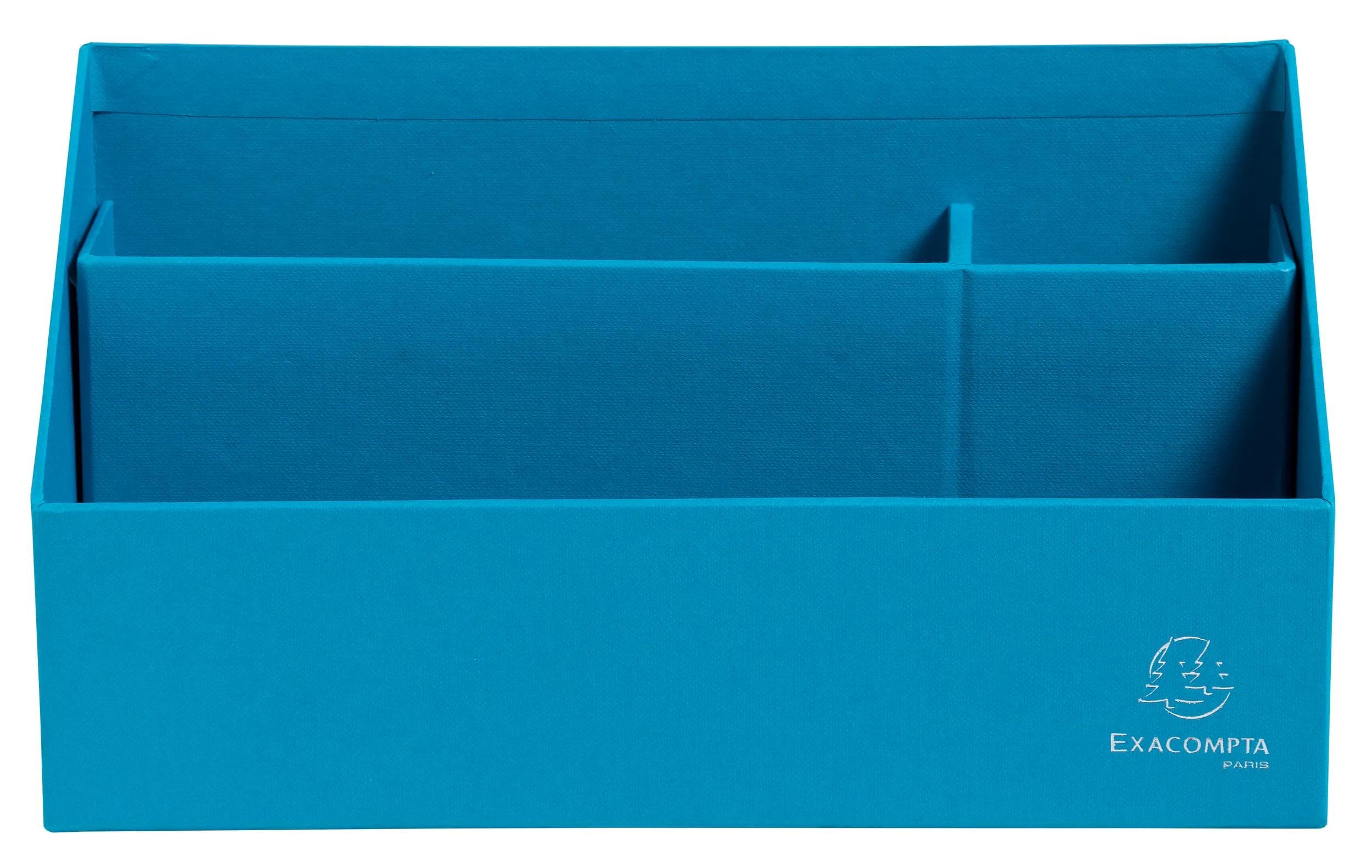 Exacompta - Rif.67950D - Cartone di 4 raccoglitori verticali/portalettere TEKSTO - 3 scomparti - 250 x 100 x 140 mm - compatibile con buste formato DL e C6 - grigio, verde acqua, turchese e viola