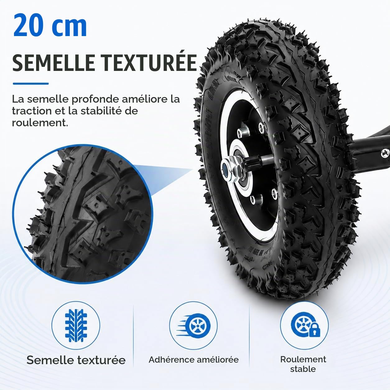 8 pouces Skate Wheel Skateboard Truck Combo Set avec support de roue, roues combinées, planche à roulettes, poulie hors route, camions électriques, montagne board longboard