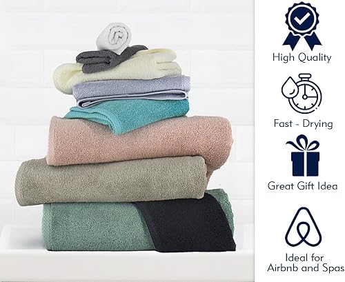 Miniatura 3 de Toallas turcas clásicas prémium juego de toallas suaves  Incluye toallas de baño de gran tamaño, toallas de baño, toallas de mano, toallas de baño y