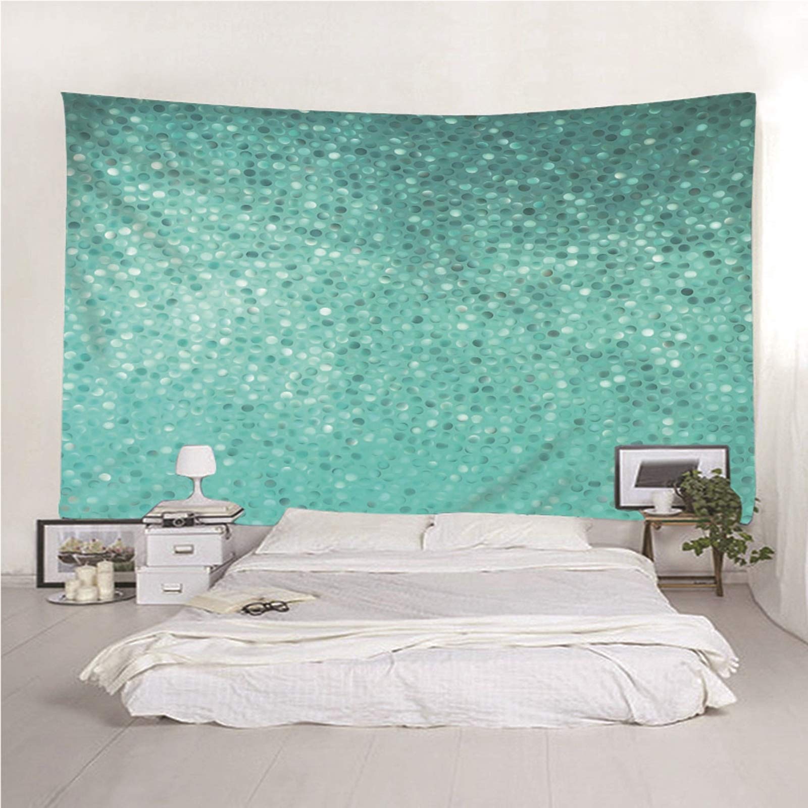 Makata na ścianę do sypialni 300 x 260 cm, poliester, tapeta w stylu vintage, kamyki, dekoracja na ścianę, do sypialni, salonu