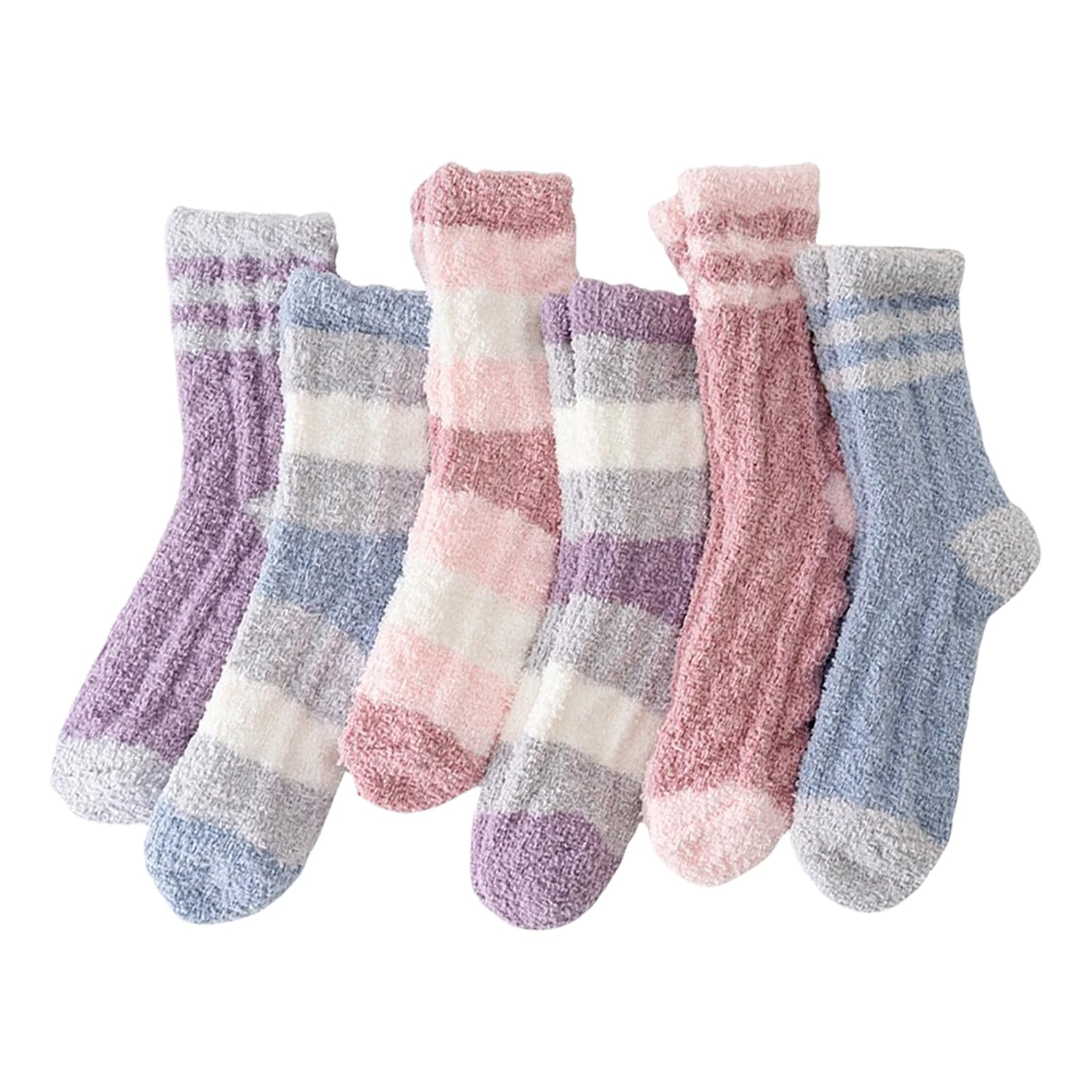 GZRXIOUS 6 Paia di Calzini Morbidi Donna – Caldi Calze da Letto Calde in Pile Coral – Calzini Invernali Fluffy per Dormire e Casa – Idea Regalo per Lei Natale