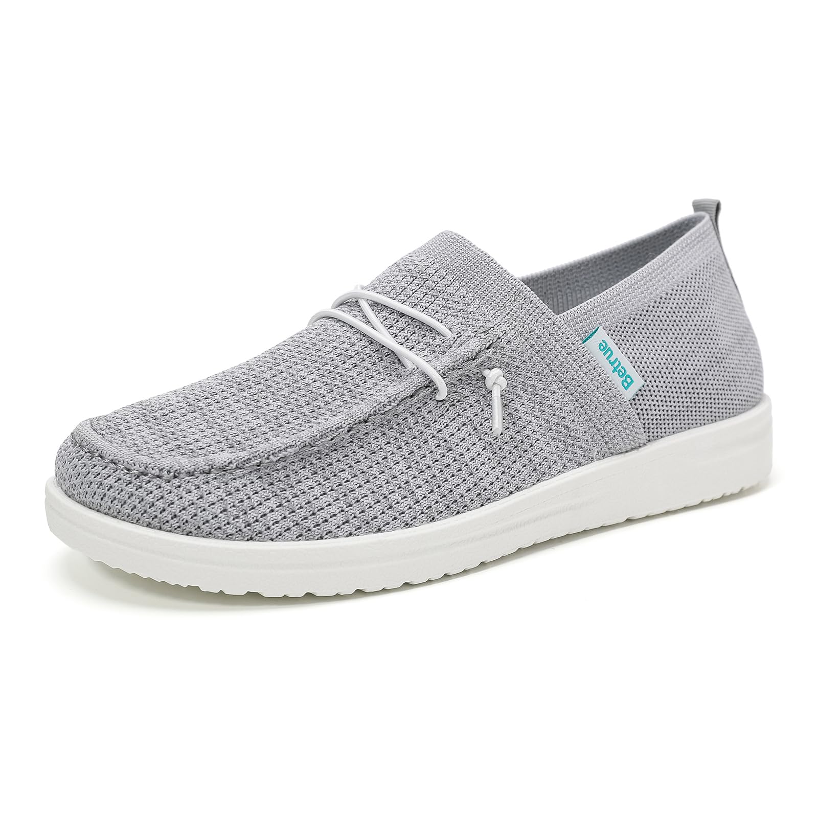 Betrue Lightweight Boat Shoes for Women, Womens Casual Loafers, Womens Slip On Deck Shoes, Breathable Canvas Walking Shoes for Women 6 Gray2310