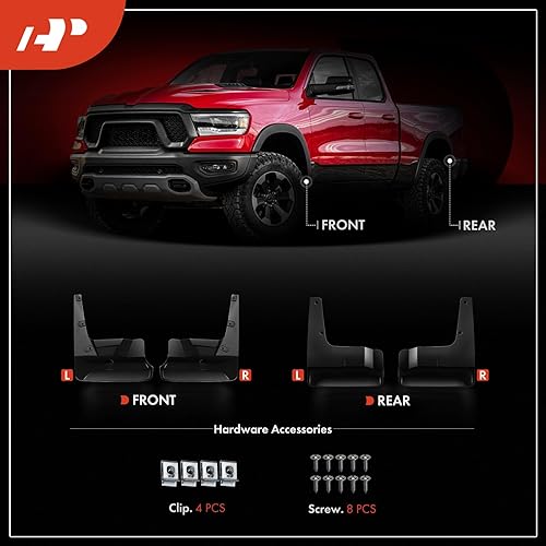 Miniatura 2 de A-Premium Juego de 4 unidades de guardabarros con accesorios de hardware compatibles con Toyota Sienna 2018-2020, mini furgoneta de pasajeros,