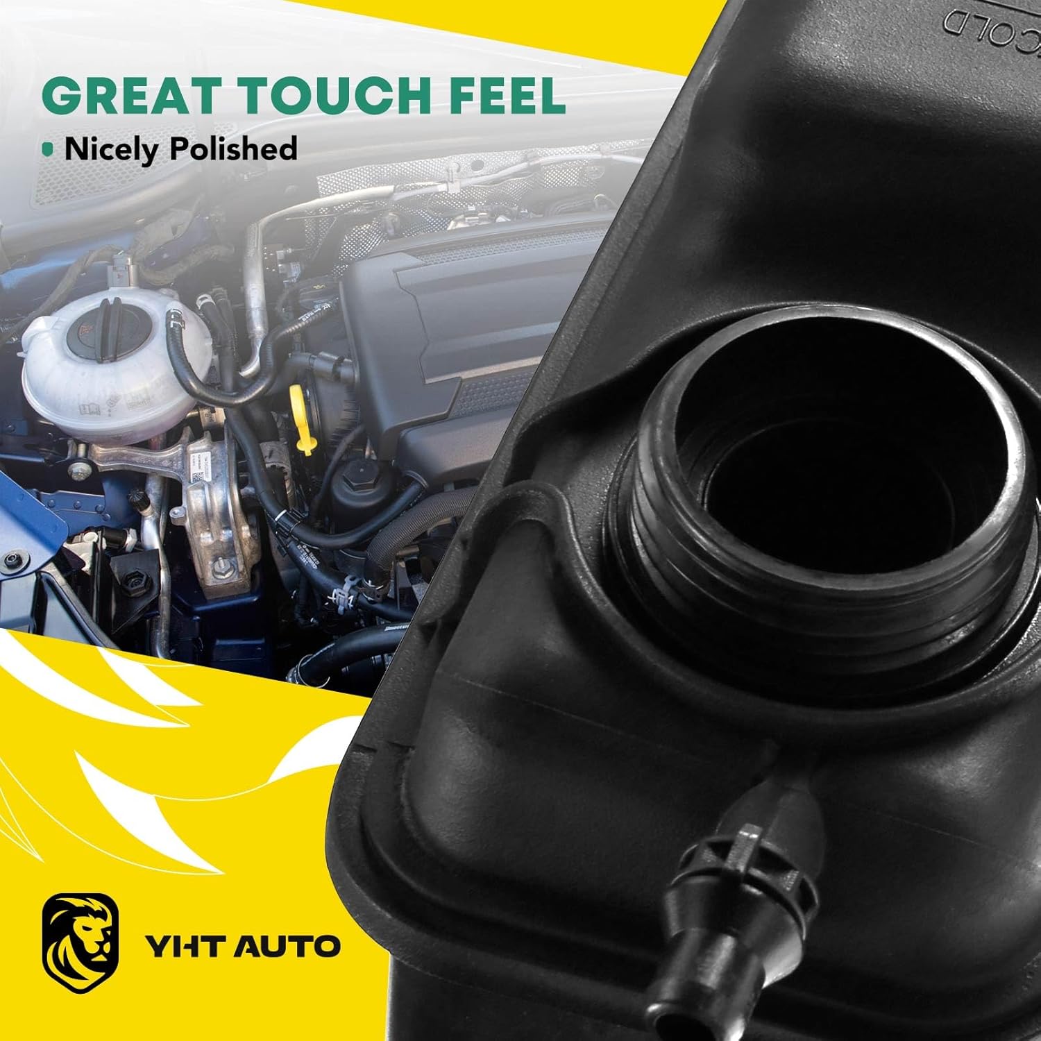 YHTAUTO Engine Coolant Recovery Overflow Reservoir Expansion Tank W/O Pressurized Cap & Sensor For BMW 7-Series 745i 750i 760i Alpina B7 Rolls-Royce Phantom Replace for# 17137543003