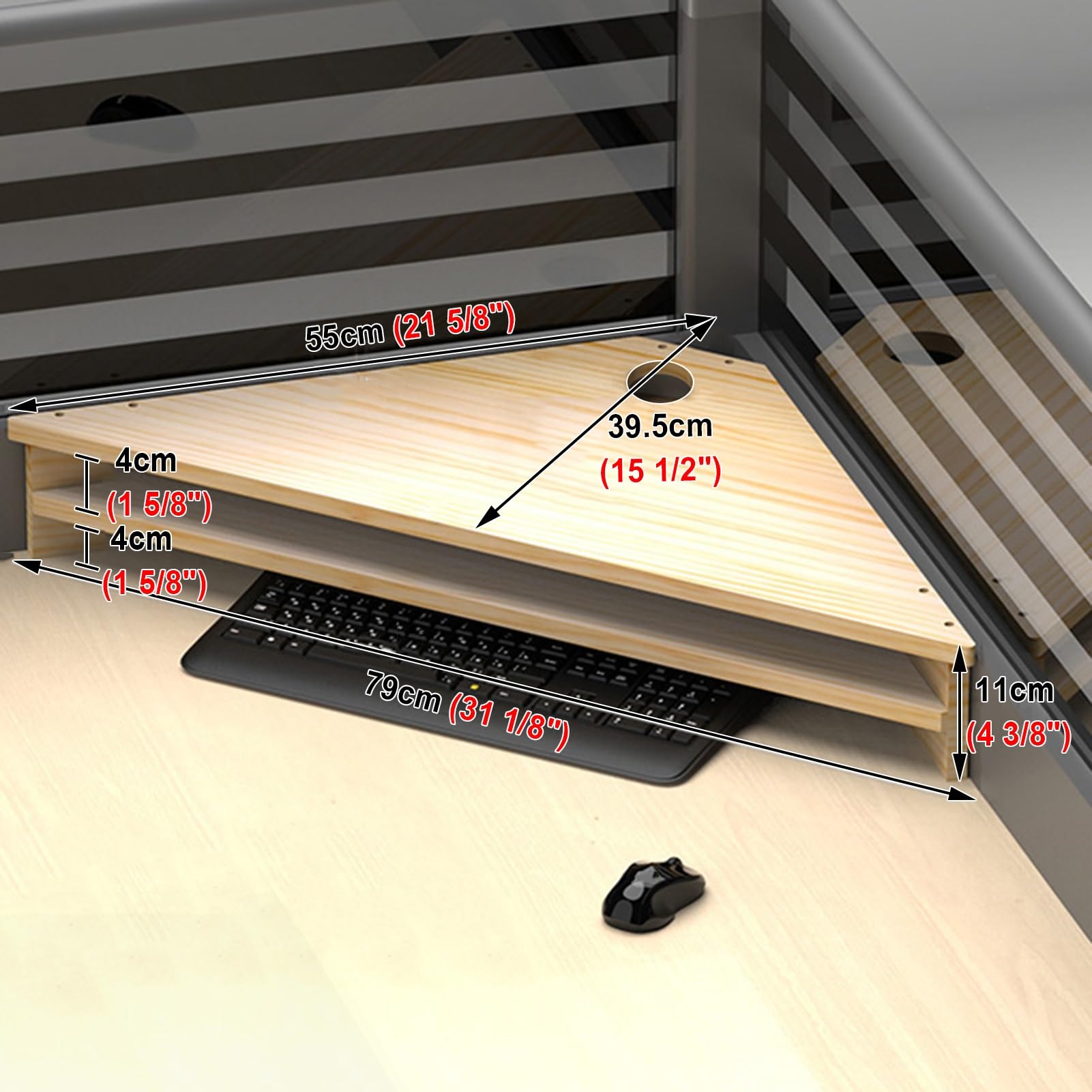 supporto da scrivania per computer, Supporto for monitor angolare a 2 livelli