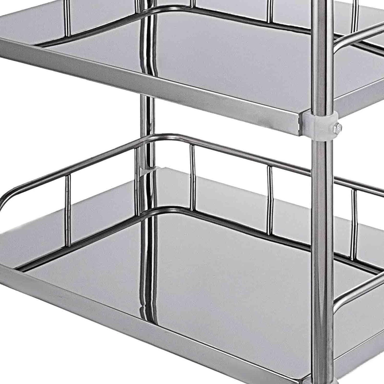 Carrello medico da laboratorio a 2 livelli con ruote in acciaio inossidabile, carrello portatile per clinica, odontoiatria, ospedale, salone