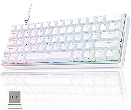KEMOVE Snowfox DK61 Wireless Mechanical Keyboard, 2.4G/Type-C/Bluetooth Keyboard, Hot Swappable RGB Backlit 61 Keys 60% Gaming Keyboard, Anti Ghosting/N-Key Rollover 3000mAH Battery, Red Switch