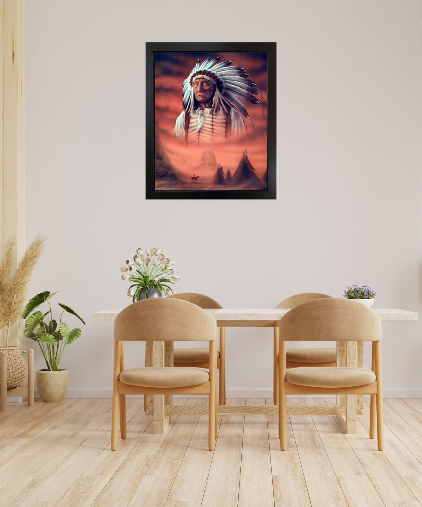 Amazon.co.jp: アメリカインディアンのティピー族の酋長をプリントした