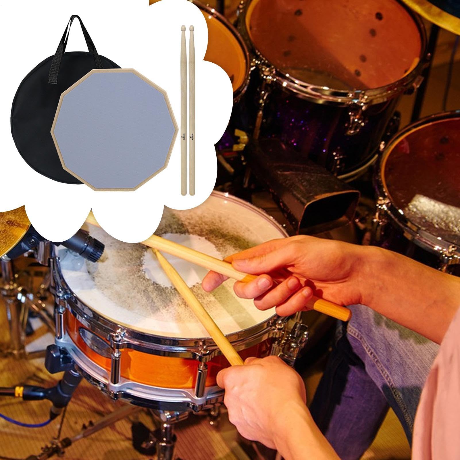 Pannelli Fonoassorbenti per Batteria 30 cm Pannelli di Allenamento | Set con Borsa e Tappetino per Bacchette per Studio Casa Scuola per Casa Viaggio Studio Pratica Lezione di Educazione