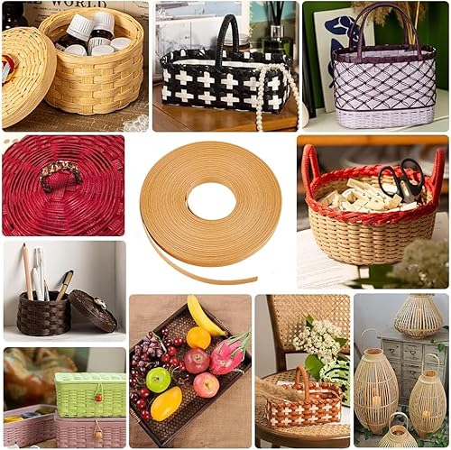 Miniatura 5 de OLYCRAFT Bastón de tejido de papel de 21 yardas, caña de ratán de papel de 58 pulgadas, 12 capas de fibra para hacer tejido de ratán, tejido de