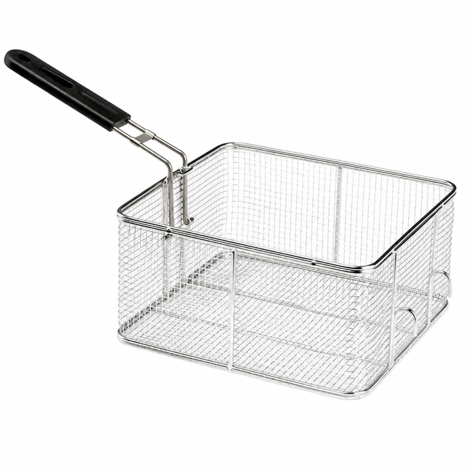 Milageto Panier Friture Carré En Acier Inoxydable Panier Friture Poignée Robuste pr Cuisiniers Amateurs, Cuisine Domestique, 11L