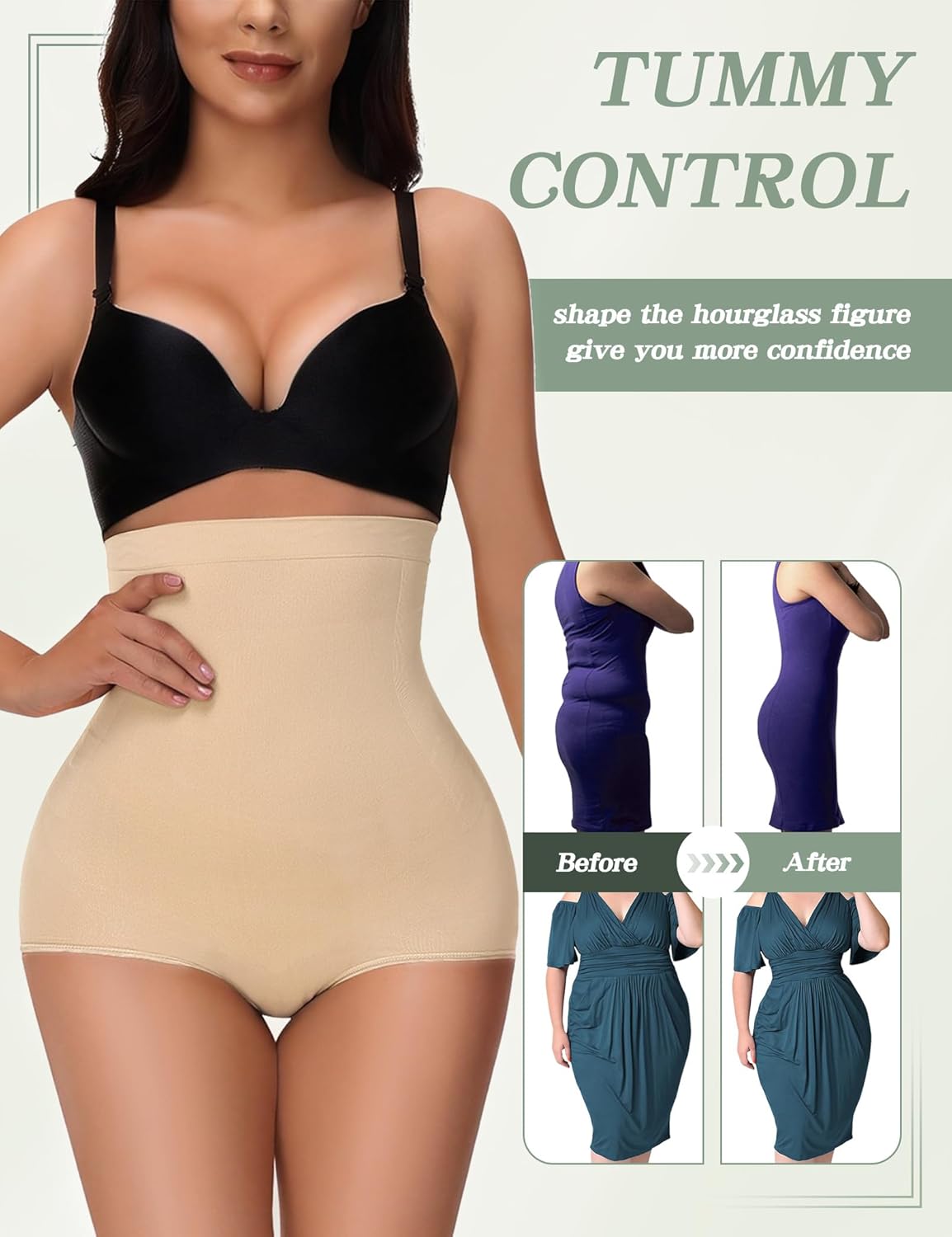 Niceuare Tummy Control Shapewear for Women Seamless High Waisted Slimming Body Shaper Panties Shapewear Shorts Under Dress - Image 2