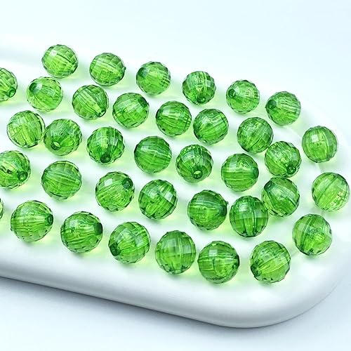 Miniatura 8 de Tingoons 400 cuentas redondas facetadas acrílicas de 0.315 pulgadas (0.315 in), cuentas espaciadoras de cristal, cuentas sueltas facetadas múltiples