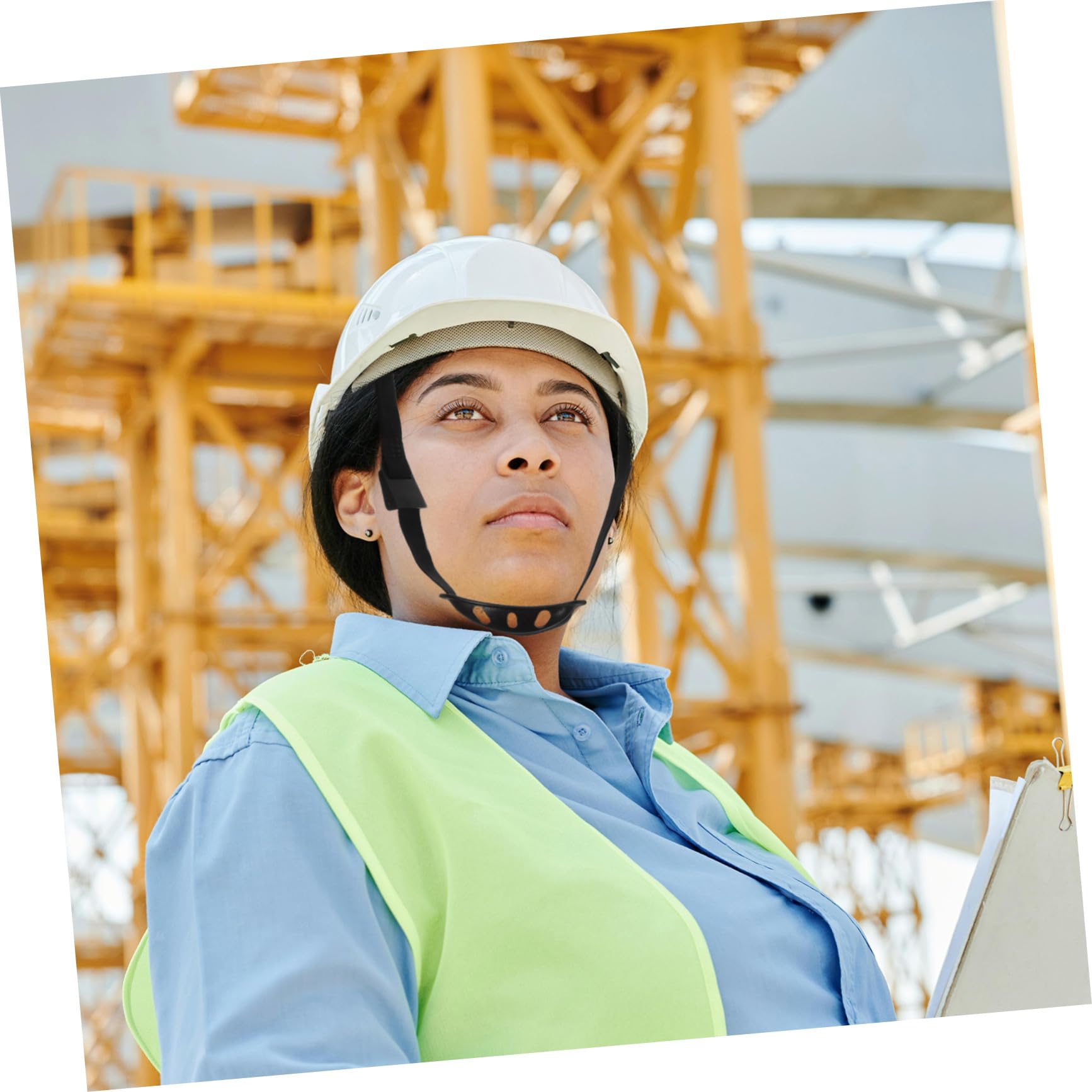 Sottogola per Elmetto Regolabile Y Nero, Supporto Protettivo | Casco e Hard Hat, Uso in Cantiere e Lavoro, Fit, Plastico e Poliestere