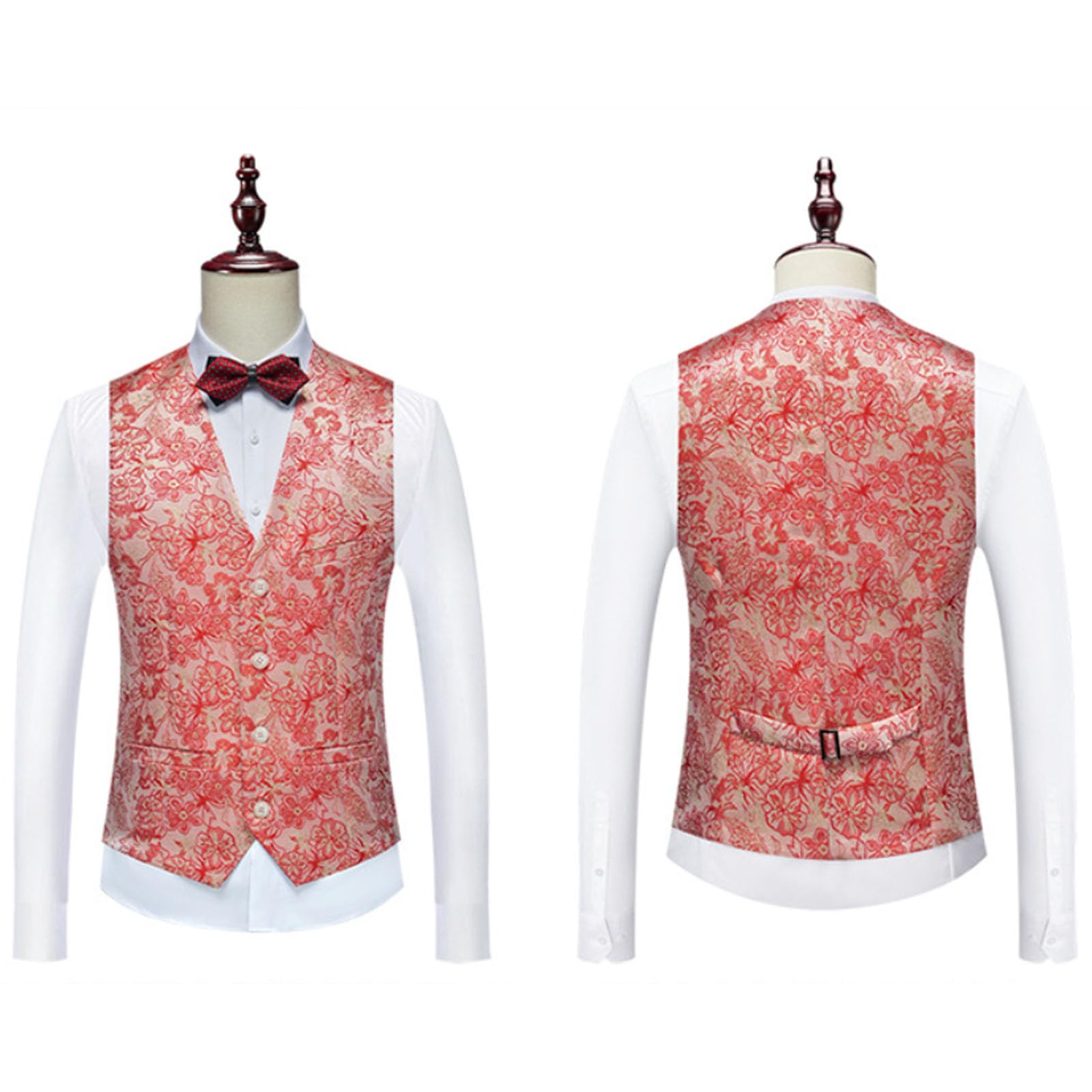 Costume 3 pièces pour homme - Motif cachemire - Jacquard - Smoking - Pour mariage, marié, blazer, pantalon et gilet