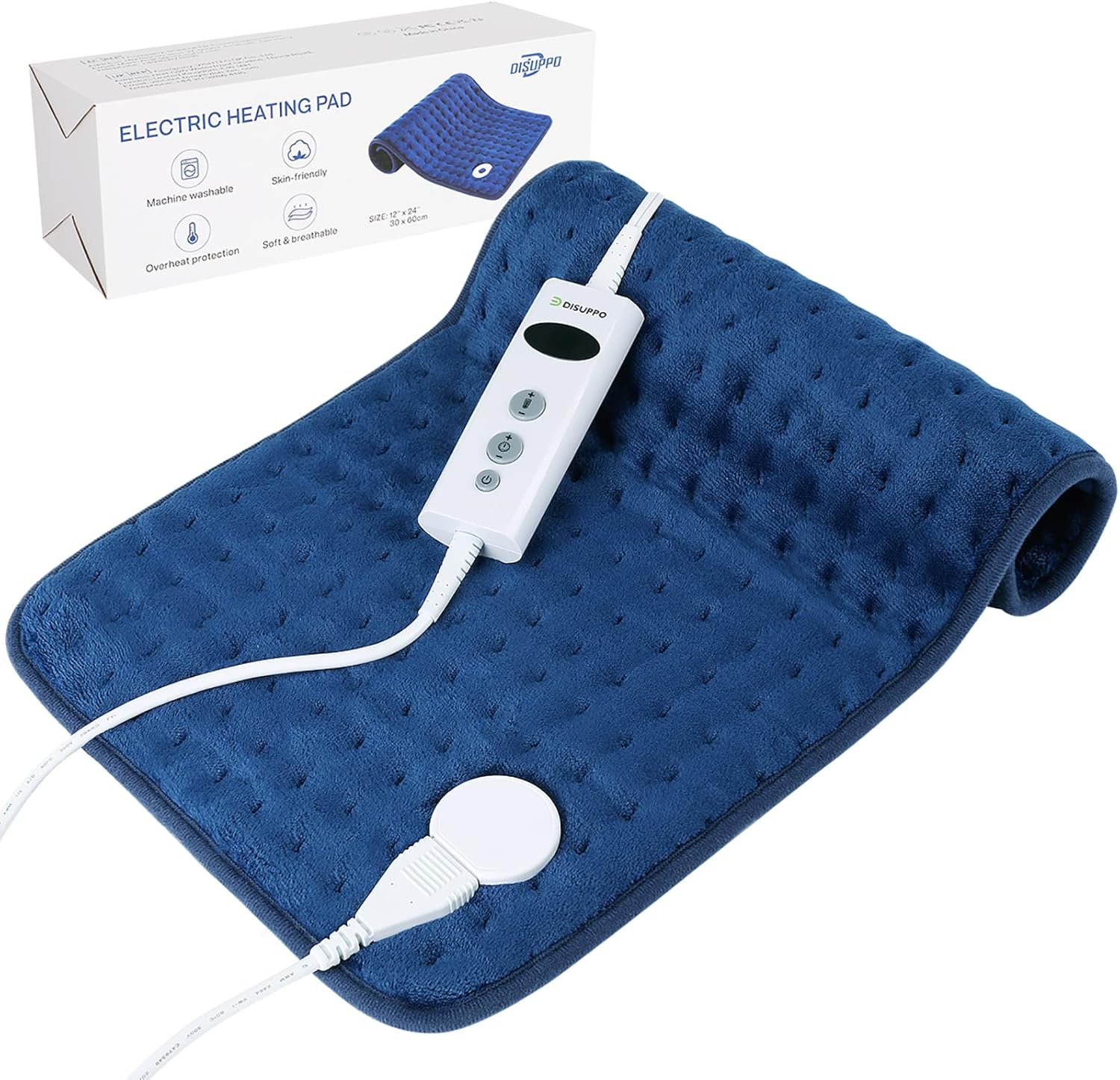 DISUPPO Heating Pad 12''×24'', Electric Heating Pad for Cramps, Neck
