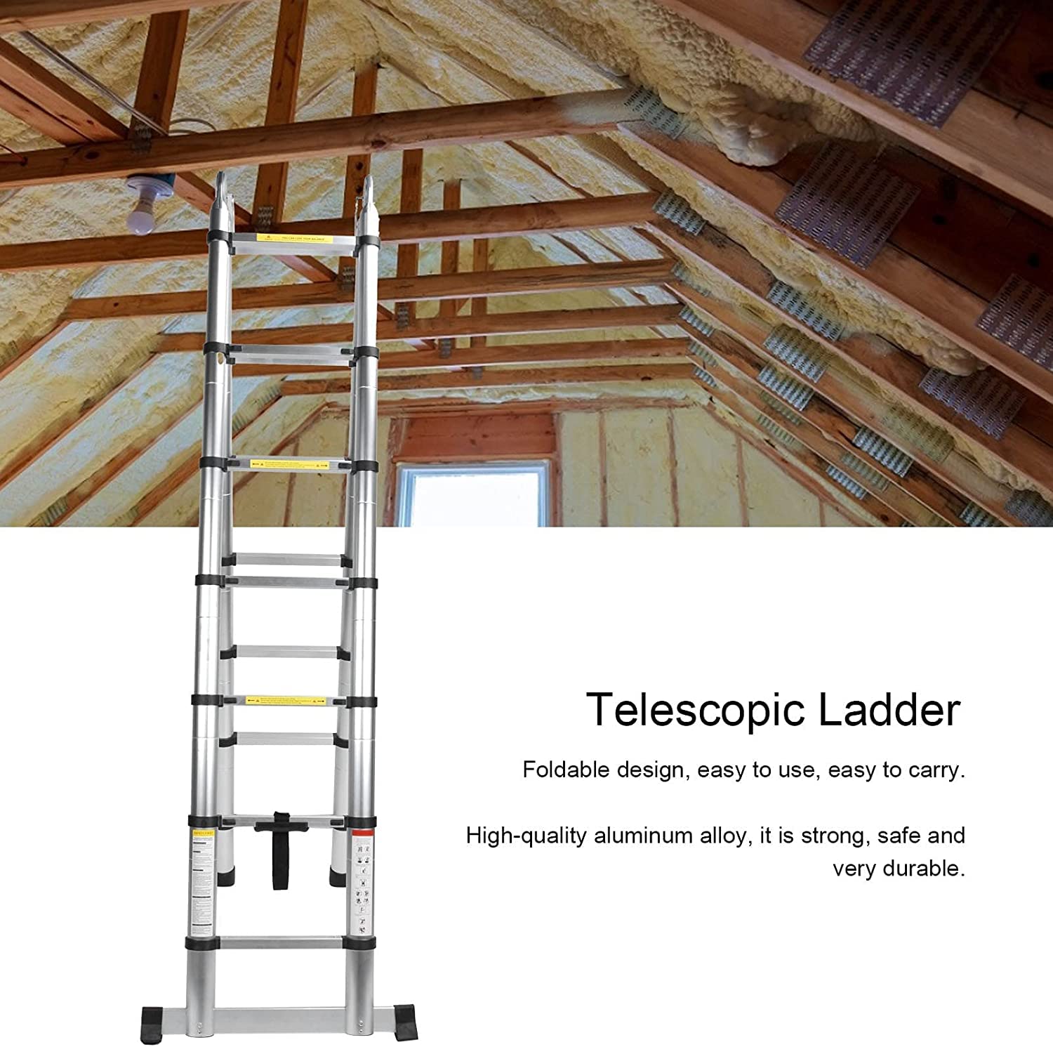 TREPPE Escalera Telescópica Aluminio Doble Cara 4,4m (2,2m + 2,2m)