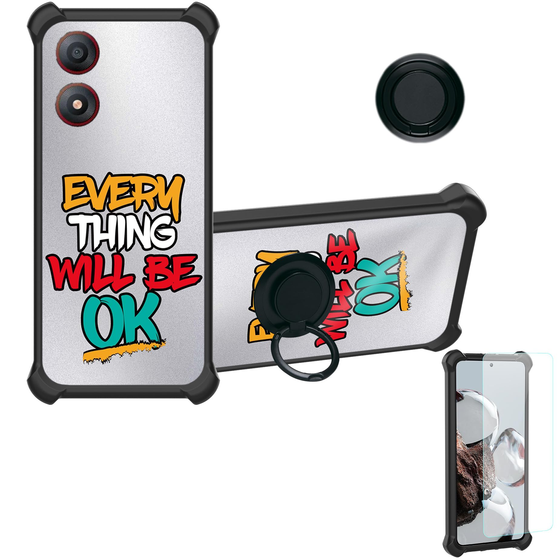 Case Compatible For Zte Blade A34 Phone Case Cover Tempered