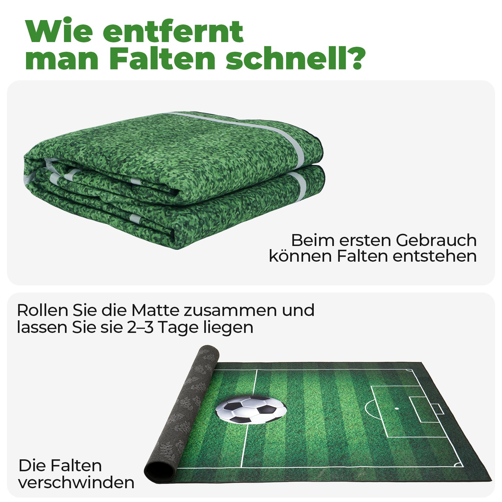 Fussballfeld Teppich, 160 x 240 cm Fußball Spielteppich Groß rutschfeste Fußball Teppich Spielplatz Fußballfeld Dekorative Matte für Spielzimmer Jugendzimmer Wohnzimmer Fußballfans