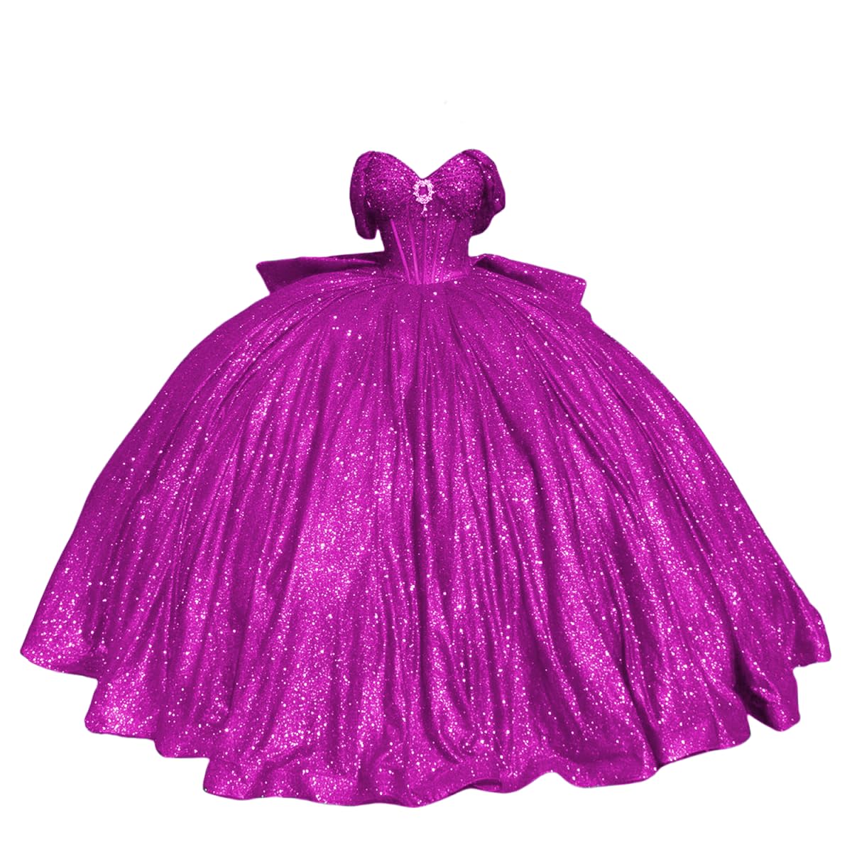 Sparkly Beaded Quinceanera Dresses with Train Off Shoulder Sweet 16 Dresses Puffy Tulle Ball Gown