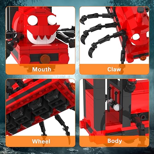 Miniatura 3 de Charles Chooo Chooo - Juego de juguetes de construcción, 217 piezas de juegos de terror, juguetes de monstruo de tren de araña. Adecuado como