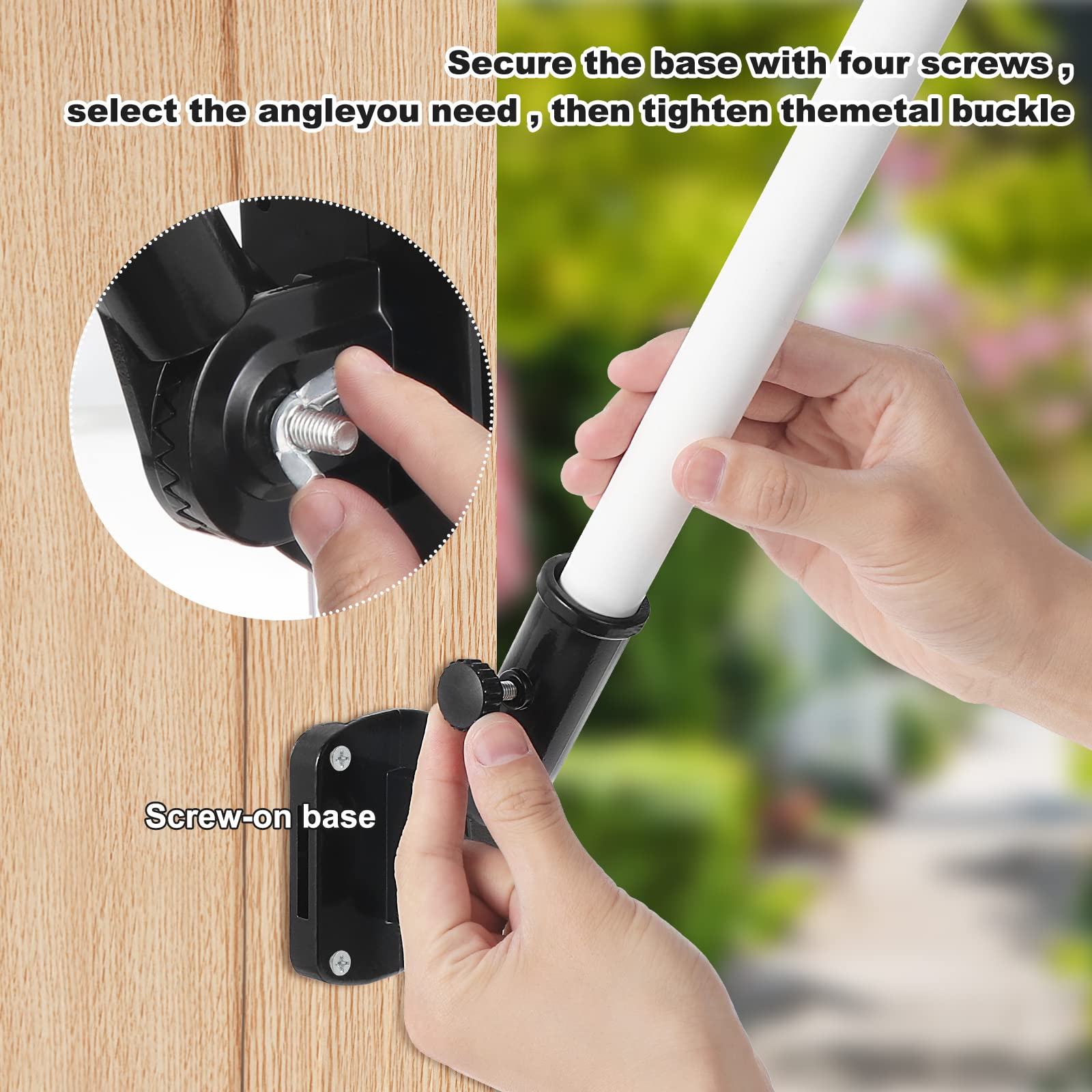 TOYANDONA Support De Mât De Drapeau Pour Mât De Drapeau De Cour ABS Facile à Installer Support Multidirectionnel