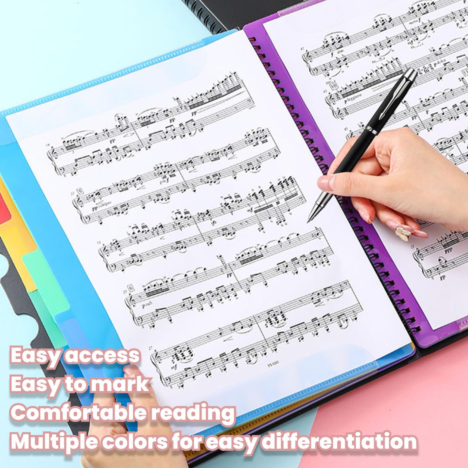 CARTELLA PER SPARTITI A 4 Lati, Cartella Musicale Apribile Su 4 Lati A4, Per Pia EUR 17,99