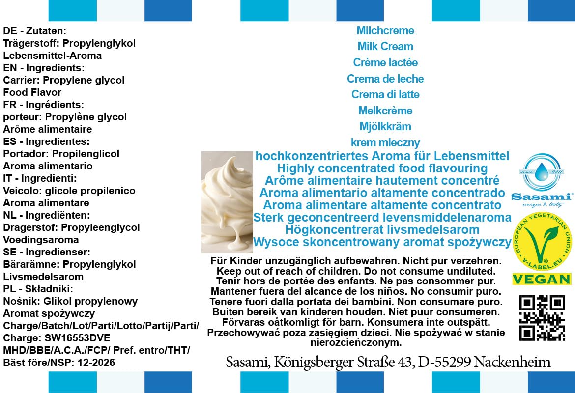 Milk Cream Flavor Concentrate - Vegan - Sasami - 100ml — view 4