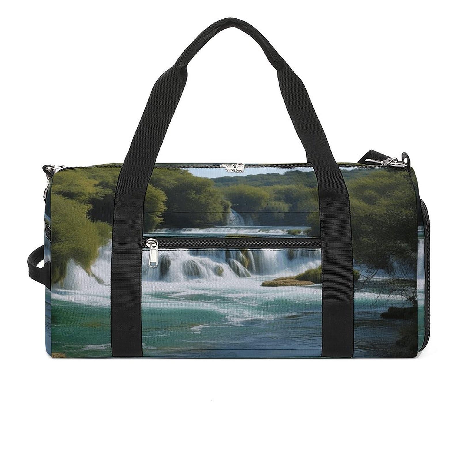 Turnbeutel für Damen und Herren, Wasserfälle auf dem Fluss Krka, wiederverwendbar, Turnbeutel mit Schuhfach, Stil, Einheitsgröße, modern, Stil:, Einheitsgröße, Modern