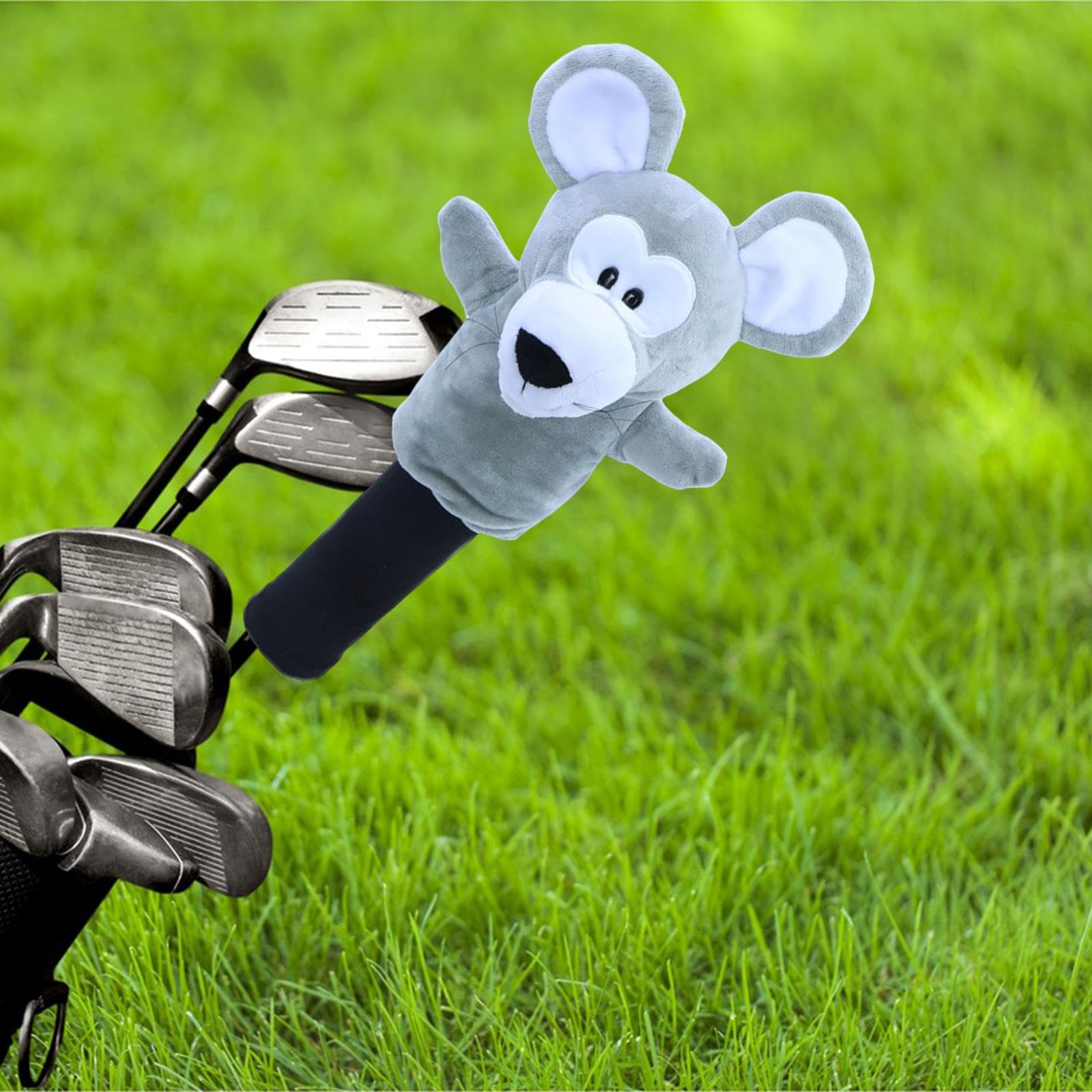 Milageto Maus-Golfschlägerhaube, schönes, lustiges Accessoire, Geschenk, süße Golfschlägerhaube aus Plüsch für Frauen, Familie, Freunde, Golfer, Ältere