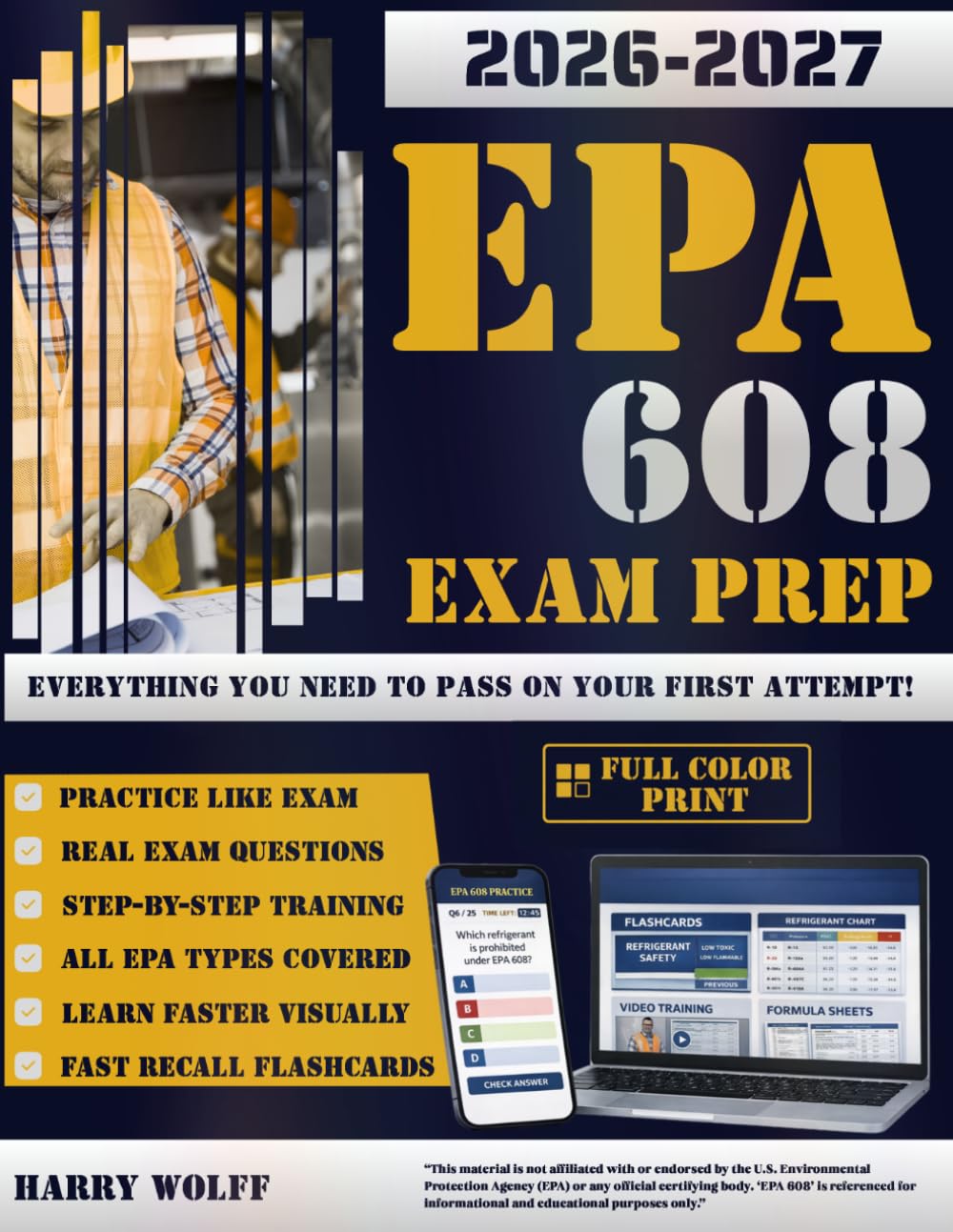 EPA 608 Master Study Guide: Full Exam Prep with Online Simulator, Expert Explanations, and Career-Focused HVACR Training — Everything You Need to Pass on Your First Attempt!