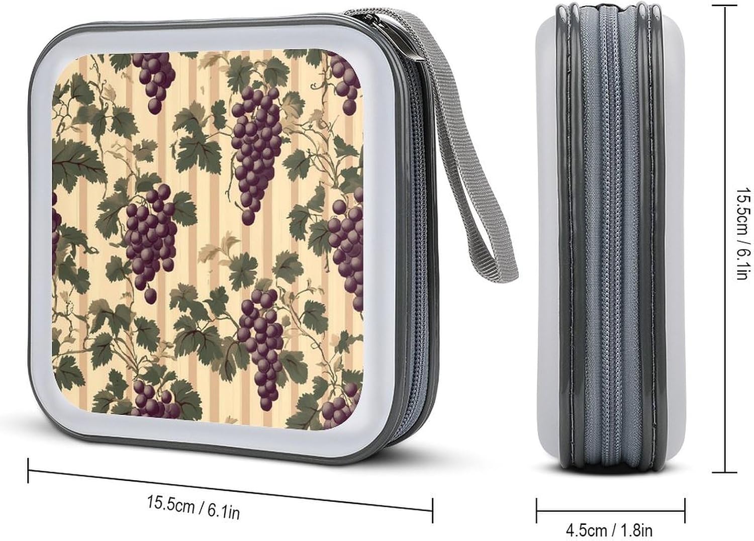 Vintage Red Grapes on Grapevine CD Case DVD Storage Holder Binder 40 Capacity