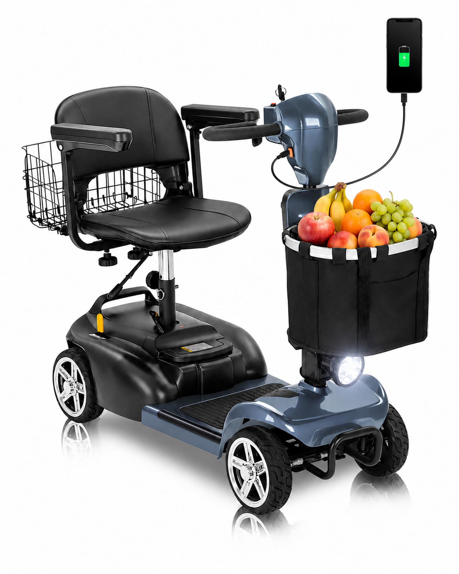 Mobility Scooter for Seniors & Adults, 4 Wheel Foldable Scooter