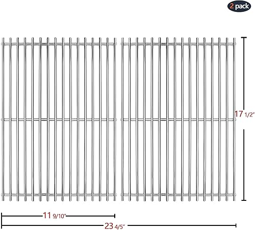 Miniatura 4 de Hongso Rejillas de acero inoxidable SUS304 de 17.5 pulgadas 7638 7639 para Weber Spirit I y II 300 Series E y S 310 320 330 SP320 Spirit 700, Spirit