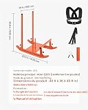 VEVOR Weight Sled, Steel Power Sled, Fitness Strength Training Sleds for Athletic Exercise Speed Improvement, Workout Fitness Equipment with Handle, Compatible with 25/51 mm Weight Plates, Orange - 7