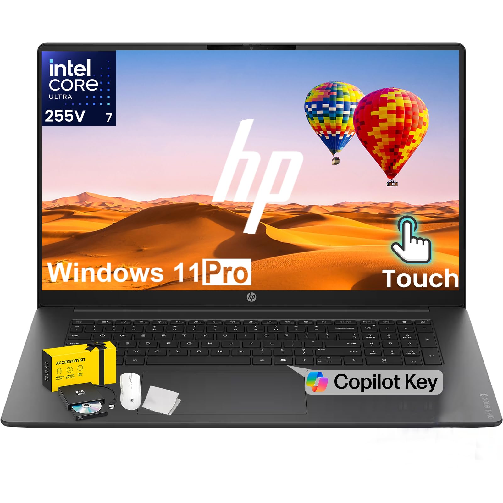 HP OmniBook 3 16" Touch Laptop, Intel Ultra 7 255U, 32GB DDR5 RAM, 1TB SSD