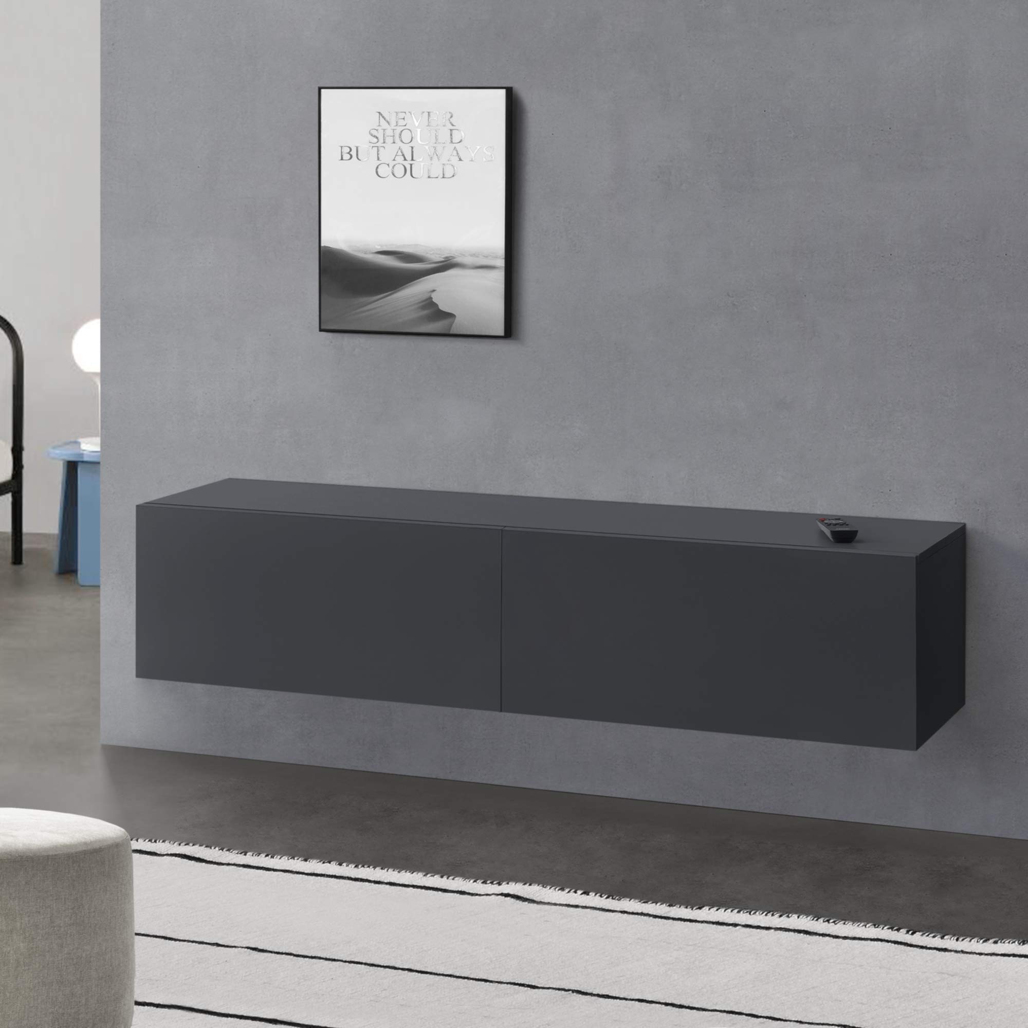 GIANTEX Mobile TV con Ripiani Aperti, Supporto per TV Moderno Fino a 65 Pollici, Ideale per Soggiorno,Camera, 2 Colori,134-180x30x43 cm (Bianco